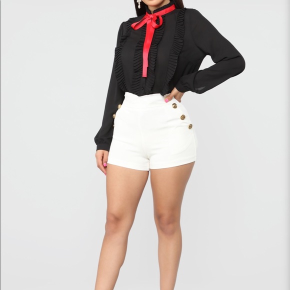 New With Tag Black Pleated Blouse With Red Lace- S - Picture 2 of 8